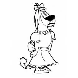 Coloriage Dukey déguisé en fille