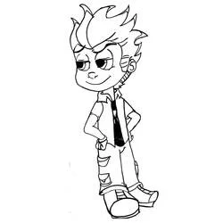 Coloriage Johnny Test en tenue décontractée