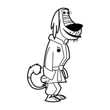 Coloriage Dukey le chien en peignoir