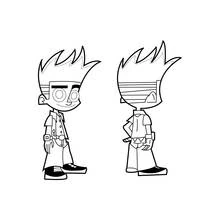 Coloriage Johnny Test vu de face et de profil