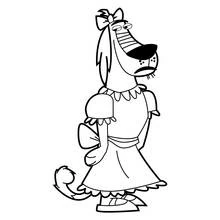 Coloriage Johnny Test cheval habillé d'une robe