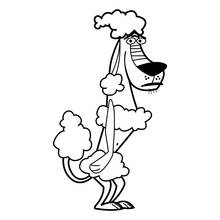 Coloriage Dukey le caniche debout sur deux pattes