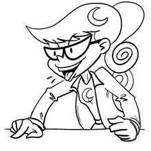 Coloriage Johnny Test qui tire la langue