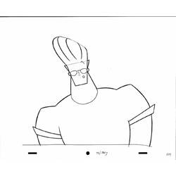 Coloriage Johny Bravo debout les bras croisés