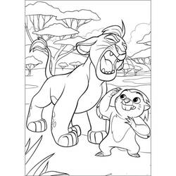Coloriage Kion qui rugit près de Bunga