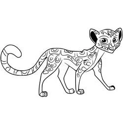 Coloriage Fuli marchant avec son pelage tacheté