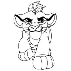 Coloriage Kion assis avec un regard déterminé