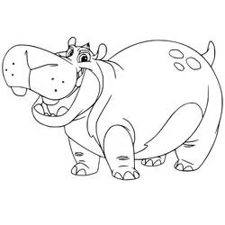 Coloriage Beshte l'hippopotame souriant