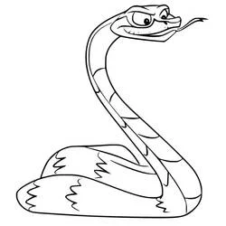 Coloriage Serpent enroulé tirant la langue