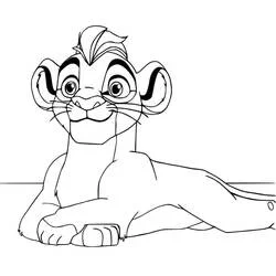 Coloriage Kion allongé en train de sourire