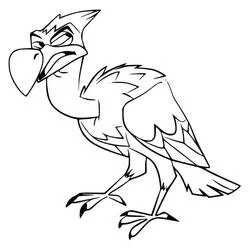 Coloriage Mwoga le vautour en marche