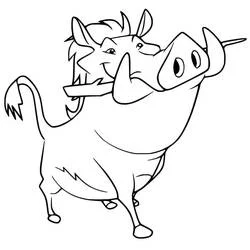 Coloriage Pumbaa fier et debout