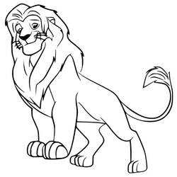 Coloriage Simba debout en lion adulte