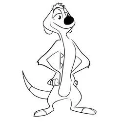 Coloriage Timon debout les mains sur les hanches