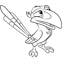 Coloriage Zazu pointant son aile en avant