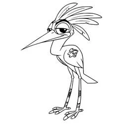 Coloriage Ono debout sur ses longues pattes avec son bec pointu