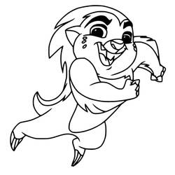 Coloriage Bunga bondissant avec un grand sourire
