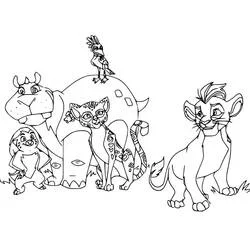 Coloriage La Garde du Roi Lion réunie