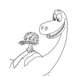 Coloriage Arlo et Spot partagent un sourire