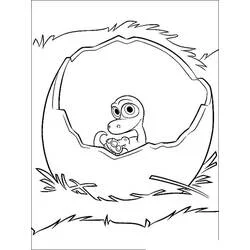 Coloriage Arlo sortant de son œuf