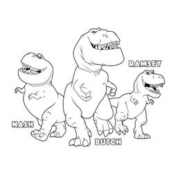 Coloriage Butch, Ramsey et Nash les T-Rex