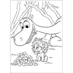 Coloriage Arlo et Pousse partagent des baies
