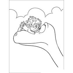 Coloriage Spot allongé sur le long cou d'Arlo