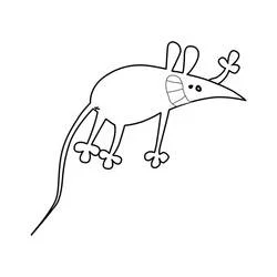Coloriage Rat hilarant qui marche