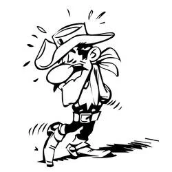 Coloriage Les Dalton un frère marchant en colère
