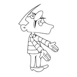 Coloriage Les Dalton un frère pointant du doigt