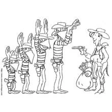 Coloriage Les Dalton en joue