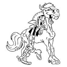 Coloriage Jolly Jumper, le cheval des Dalton, hilare
