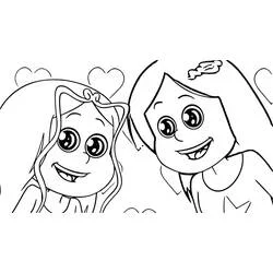 Coloriage Les Sisters souriantes côte à côte