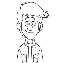 Coloriage Maxence portrait avec cheveux ébouriffés