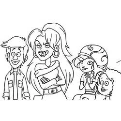 Coloriage Les Sisters personnages réunis