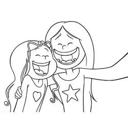 Coloriage Marine et Wendy des Sisters faisant un selfie