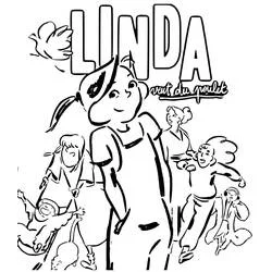 Coloriage Linda veut du poulet avec toute la famille