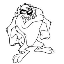 Coloriage Taz debout poings serrés