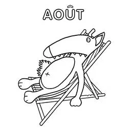 Coloriage Loup Auzou allongé sur une chaise longue Coloriage Loup Auzou allongé sur une chaise longue