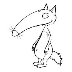 Coloriage Loup Auzou debout de profil Coloriage Loup Auzou debout de profil