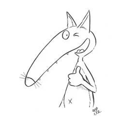 Coloriage Loup Auzou fait un pouce en l'air Coloriage Loup Auzou fait un pouce en l'air