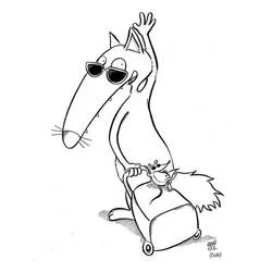 Coloriage Loup Auzou saluant avec lunettes de soleil et valise Coloriage Loup Auzou saluant avec lunettes de soleil et valise