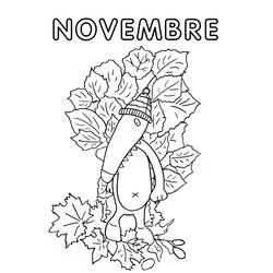 Coloriage Loup Auzou debout parmi les feuilles d'automne Coloriage Loup Auzou debout parmi les feuilles d'automne