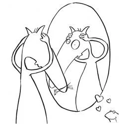 Coloriage Loup Auzou qui se regarde dans un miroir Coloriage Loup Auzou qui se regarde dans un miroir