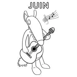 Coloriage Loup Auzou jouant de la guitare pour juin Coloriage Loup Auzou jouant de la guitare pour juin