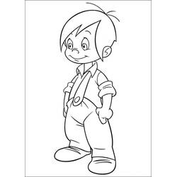 Coloriage Marcelino souriant les mains sur les hanches