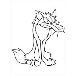 Coloriage Le Loup assis avec une expression grognon