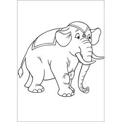 Coloriage Éléphant de Marcelino avec un bandeau décoré