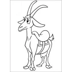Coloriage Marcelino chèvre avec une selle