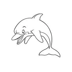 Coloriage Dauphin souriant en train de sauter